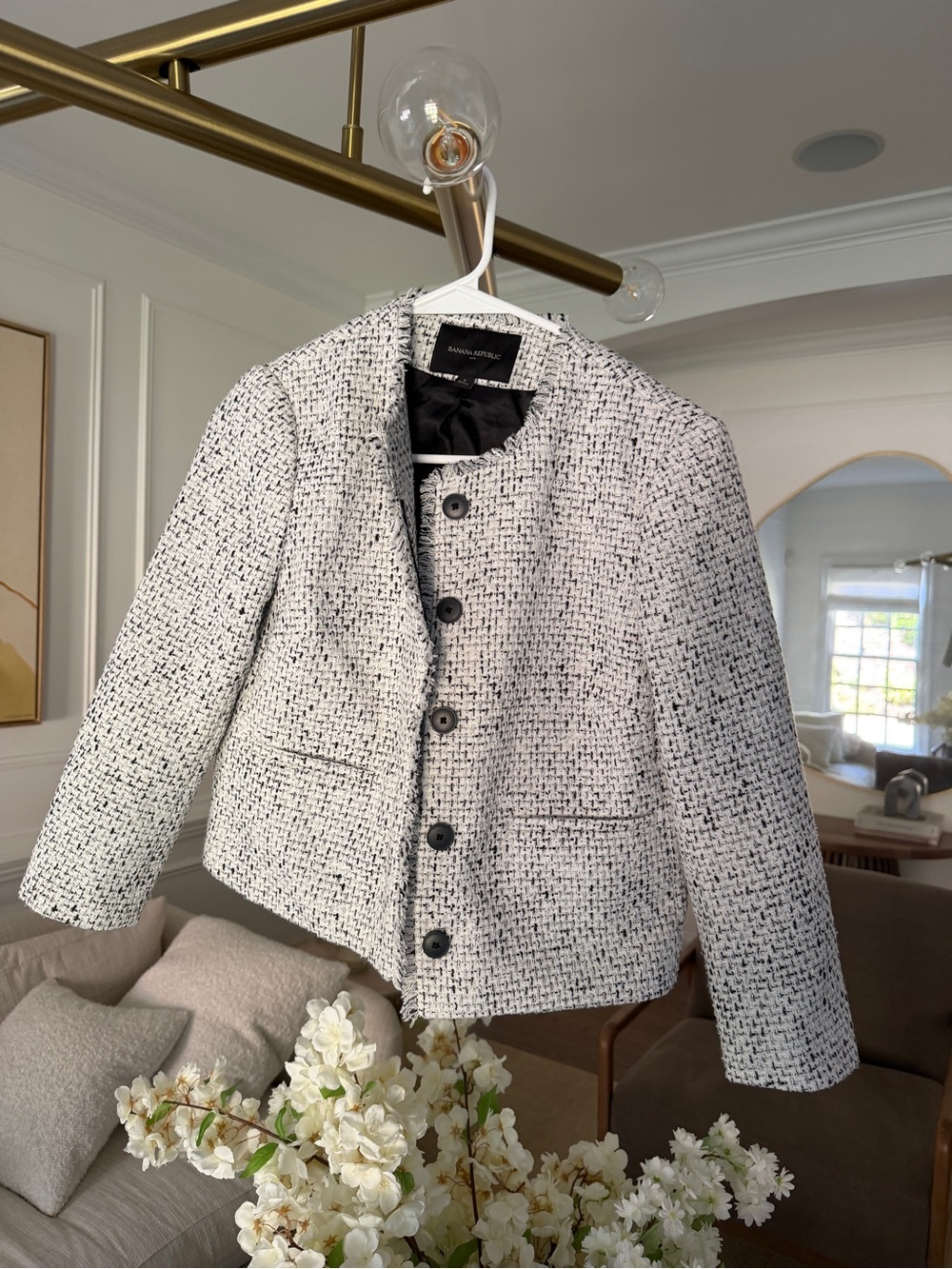 Banana Republic Factory Cropped Tweed Jacket